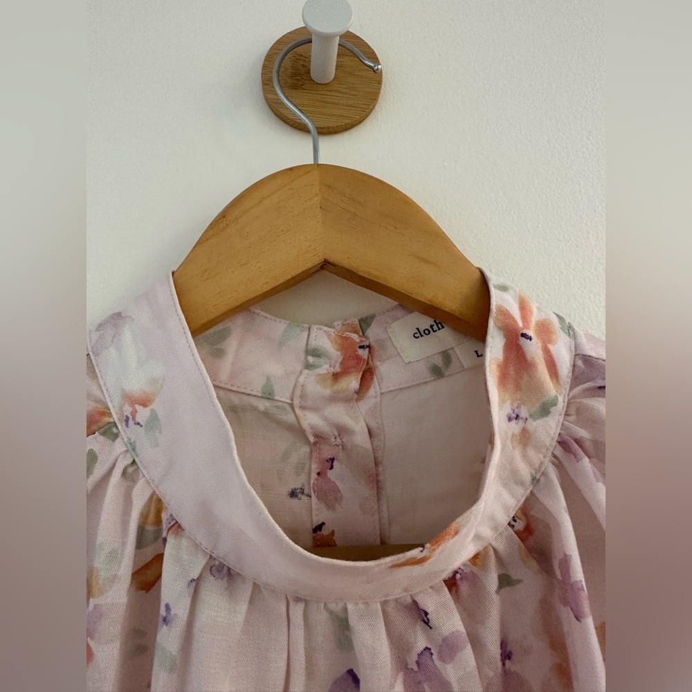 Cloth & Stone Floral Back Button Dress Size L / Pastel Pink - Picture 7 of 11